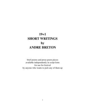 19+1 SHORT WRITINGS by ANDRE BRETON