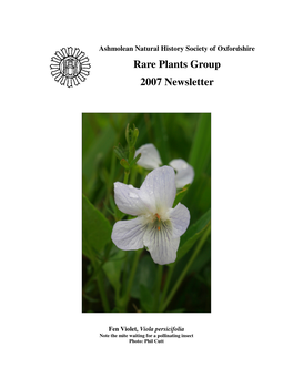 Rare Plants Group 2007 Newsletter