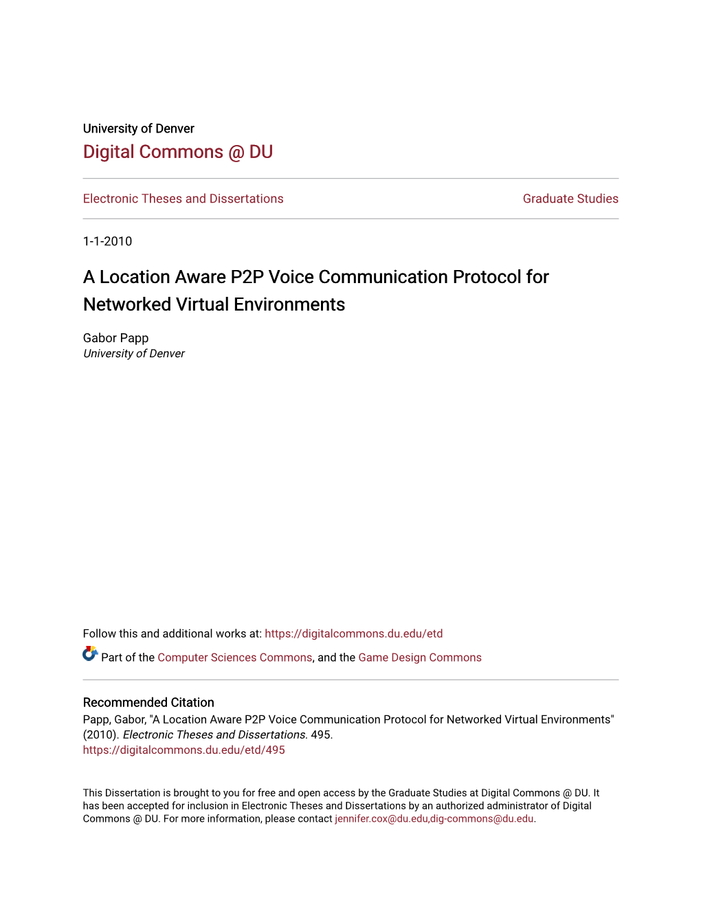 A Location Aware P2P Voice Communication Protocol for Networked Virtual Environments
