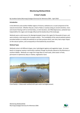 Community Wetland Birds Monitoring