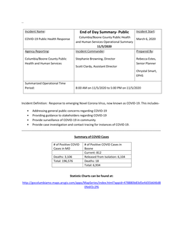 End of Day Summary- Public