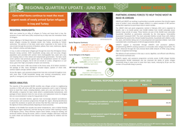 Regional Quarterly Update - June 2015 Basic Needs 3