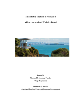 Sustainable Tourism in Auckland with a Case Study of Waiheke Island