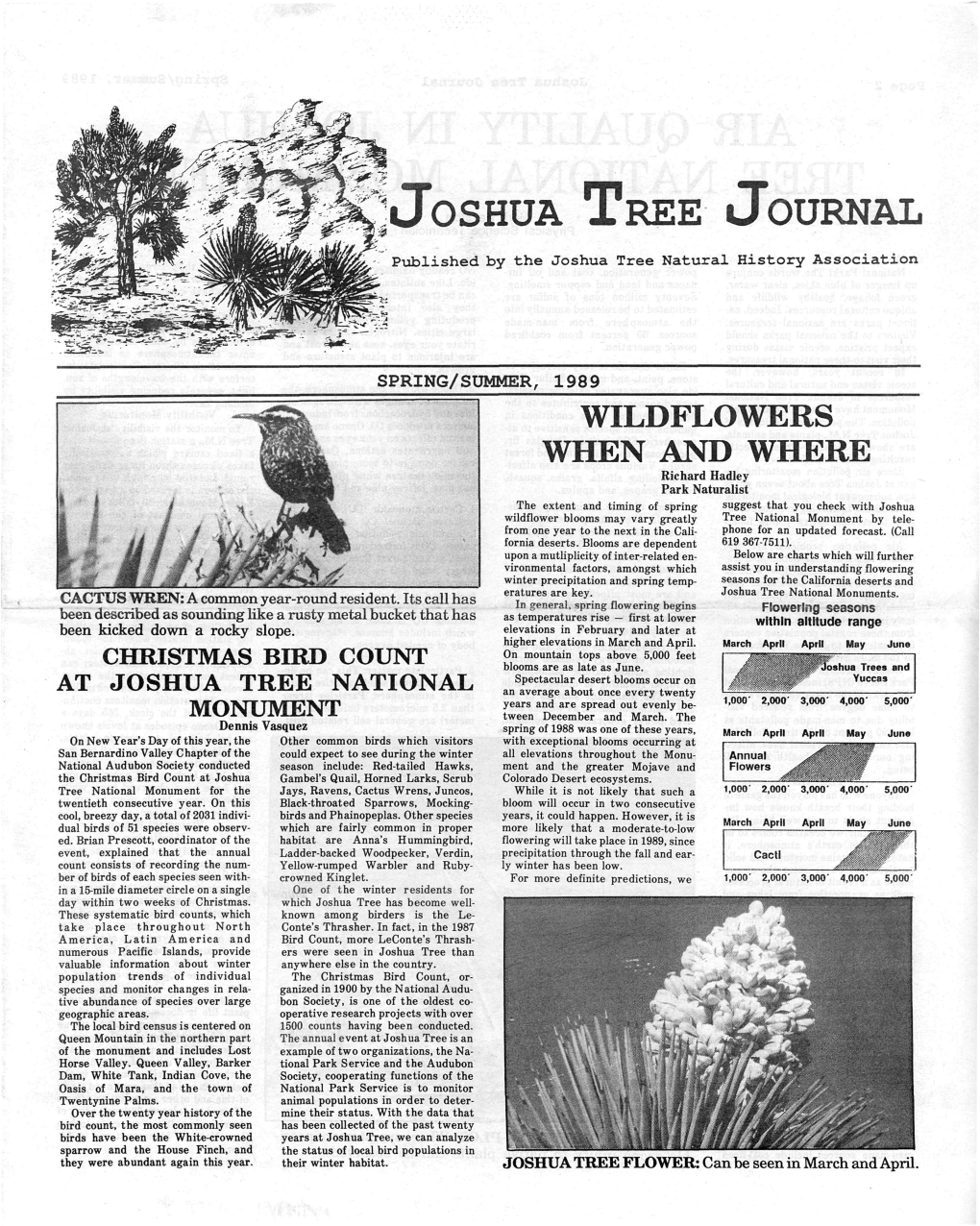 JOSHUA TREE JOURNAL Published by the Joshua Tree Natural History Association