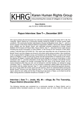 Papun Interview: Saw T---, December 2011