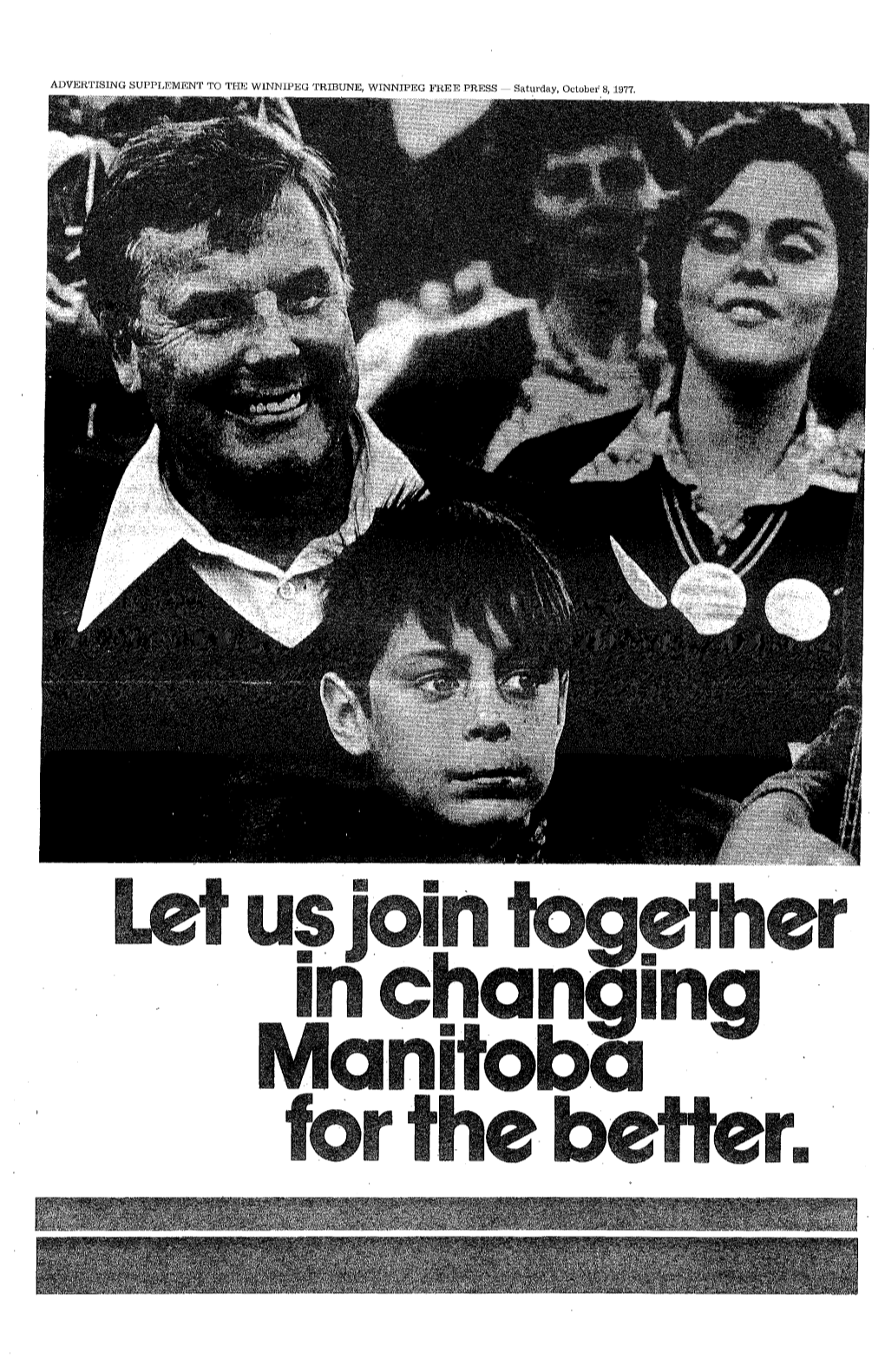 ADVERTISING SUPPLEMENT to TI-IE WINNIPEG TRIBUNE, WINNIPEG FREE PRESS - Saturday, October' 8,1977