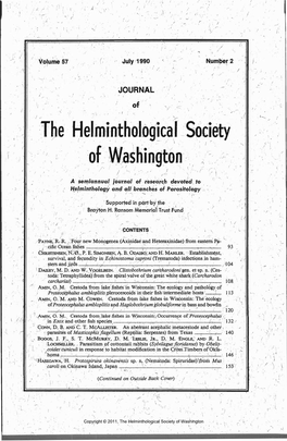 Journal of the Helminthological Society of Washington 57(2) 1990