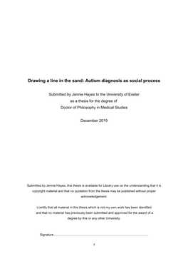 Autism Diagnosis As Social Process