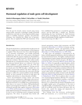 REVIEW Hormonal Regulation of Male Germ Cell Development