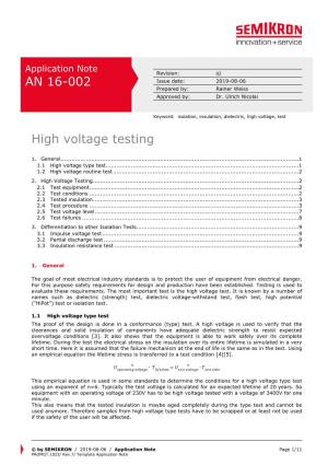 High Voltage Testing