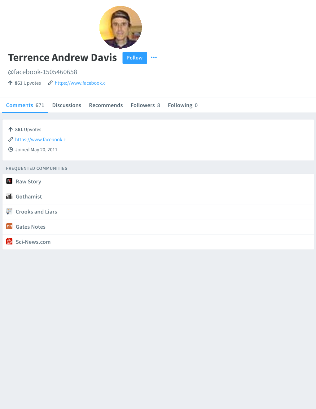 Terrence Andrew Davis Follow  @Facebook-1505460658  » 861 Upvotes