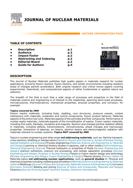 Journal of Nuclear Materials