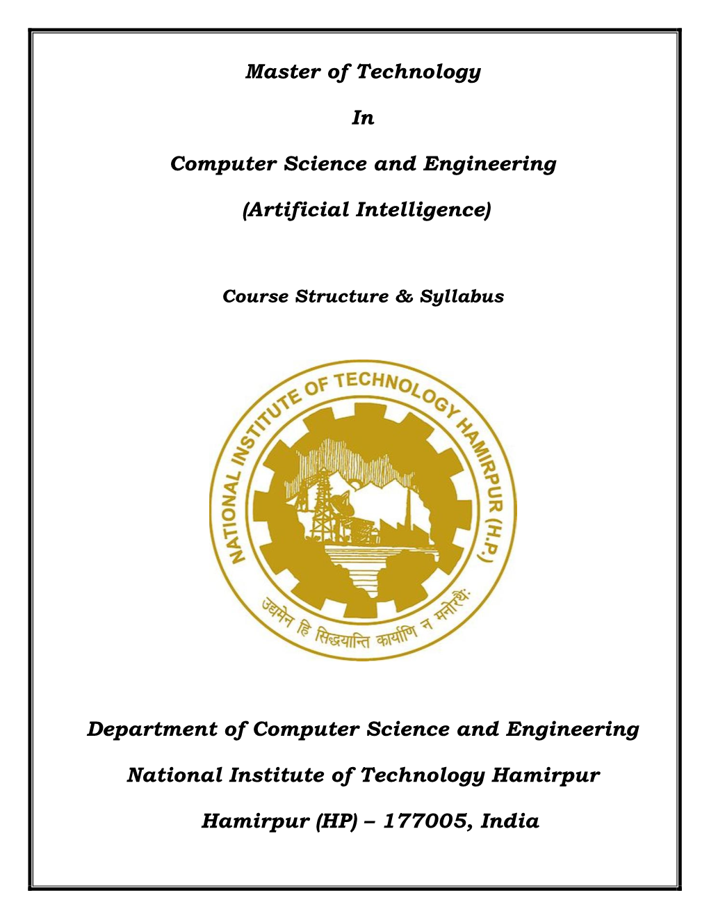 (Artificial Intelligence) Department of Computer Science and Engineerin