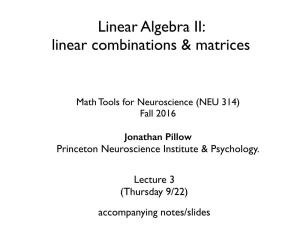 Linear Combinations & Matrices