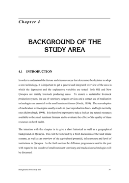 Background of the Study Area