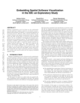 Embedding Spatial Software Visualization in the IDE: an Exploratory Study