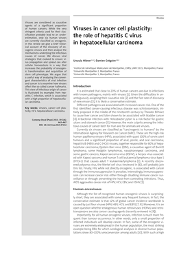 The Role of Hepatitis C Virus in Hepatocellular Carcinoma A63