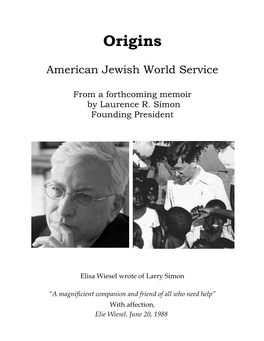 The American Jewish World Service: Origins1