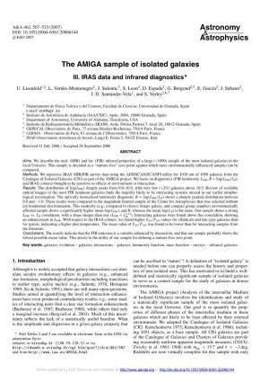 The AMIGA Sample of Isolated Galaxies III