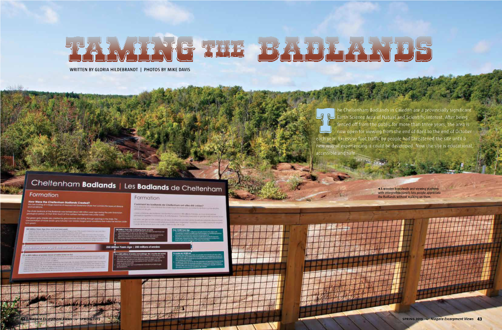 He Cheltenham Badlands in Caledon Are a Provincially Significant Earth Science Area of Natual and Scientific Interest. After