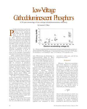 Low-Voltage Cathodoluminescent Phosphors a 20-Year Chronology of Low-Voltage Cathodoluminescence Efficiency by Lauren E
