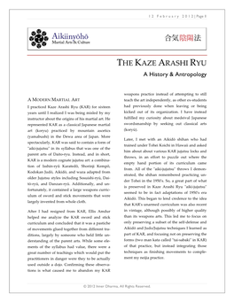 THE KAZE ARASHI RYU a History & Antropology