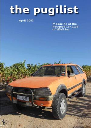 April 2012 Magazine of the Peugeot Car Club of NSW Inc British & Continental Carsestablished 1961