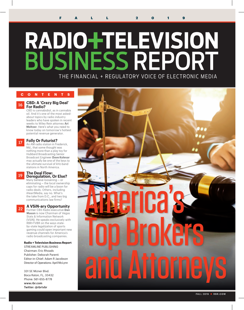 Fall 2019 RBR+TVBR Print Magazine Distributed at the Radio Show