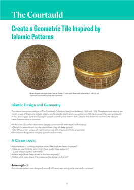 Create a Geometric Tile Inspired by Islamic Patterns