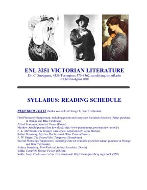 Enl 3251 Victorian Literature Syllabus