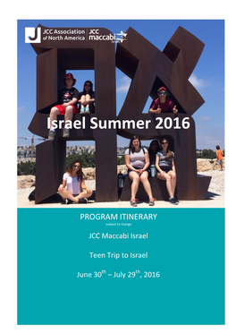 Israel Summer 2016
