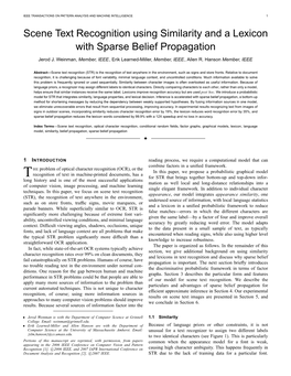 Scene Text Recognition Using Similarity and a Lexicon with Sparse Belief Propagation