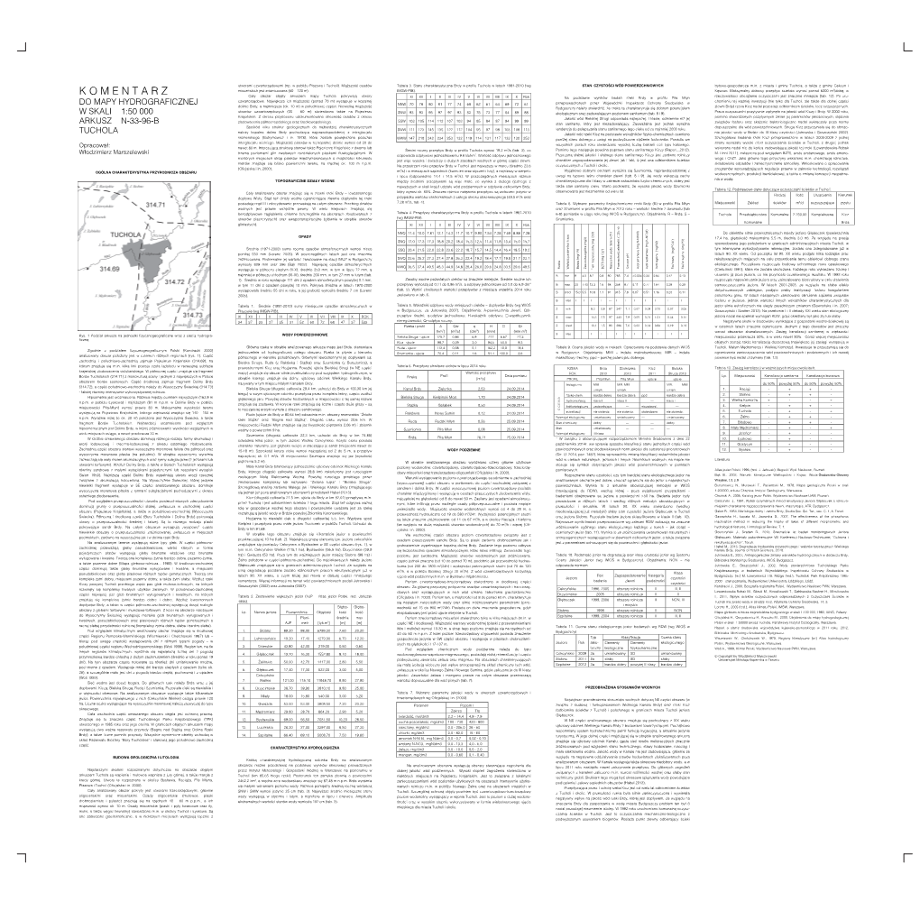 KOMENTARZ Cały Obszar Objęty Arkuszem Mapy Tuchola Pokrywaj Ą Utwory Rzeczywistosci Obciążenie Oczyszczalni Jest Znacznie Mniejsze (Tab