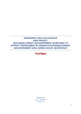 Independent Final Evaluation of UNDP Project
