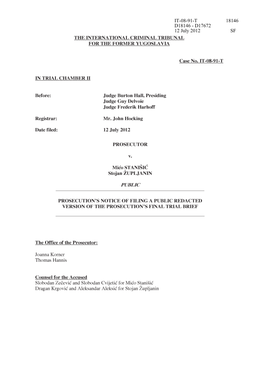 Prosecution Final Trial Brief