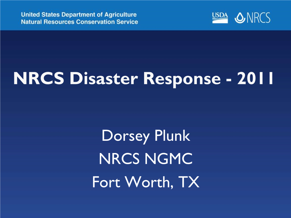 NRCS Disaster Response - 2011