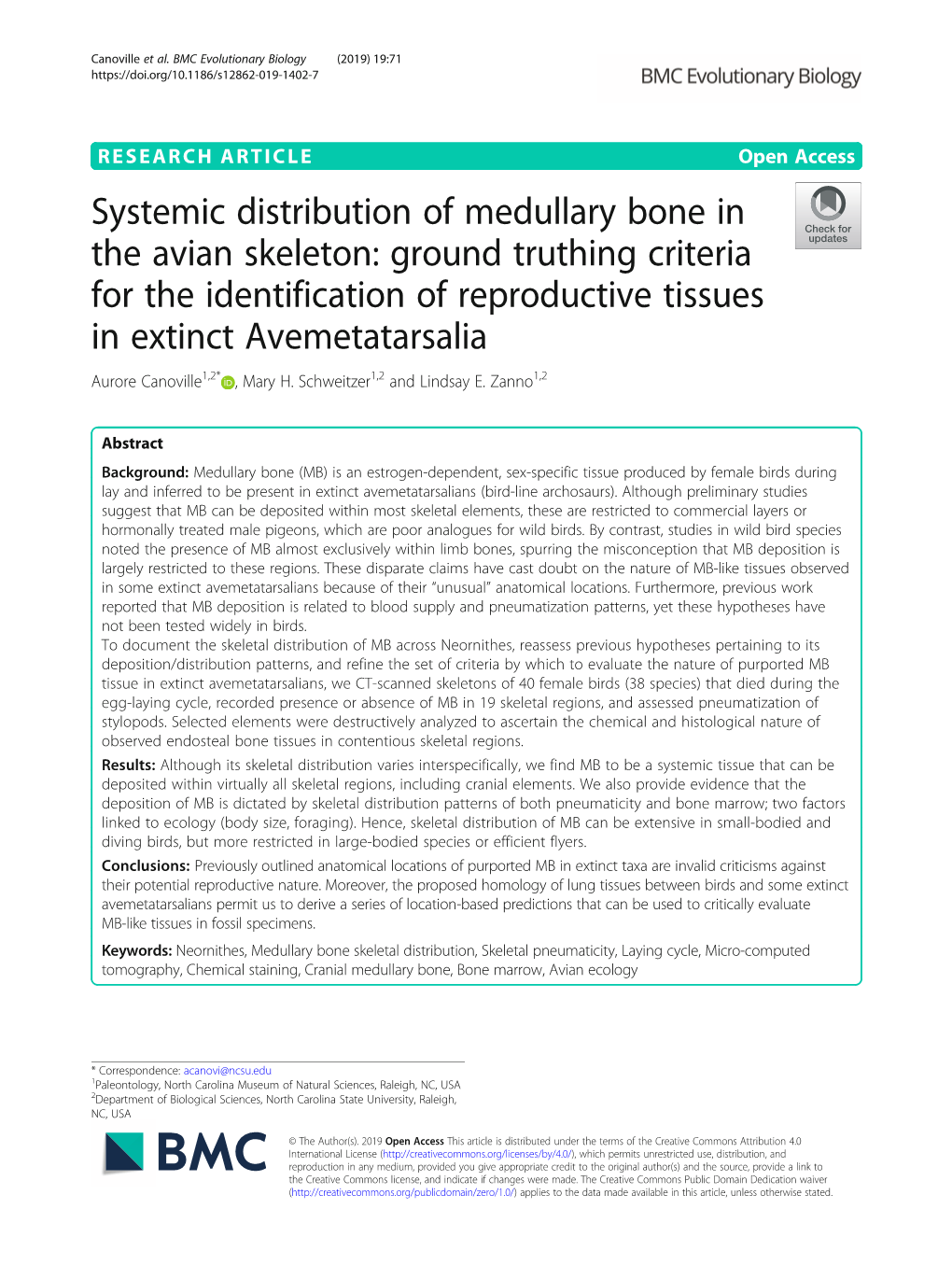 Systemic Distribution of Medullary Bone in the Avian Skeleton: Ground