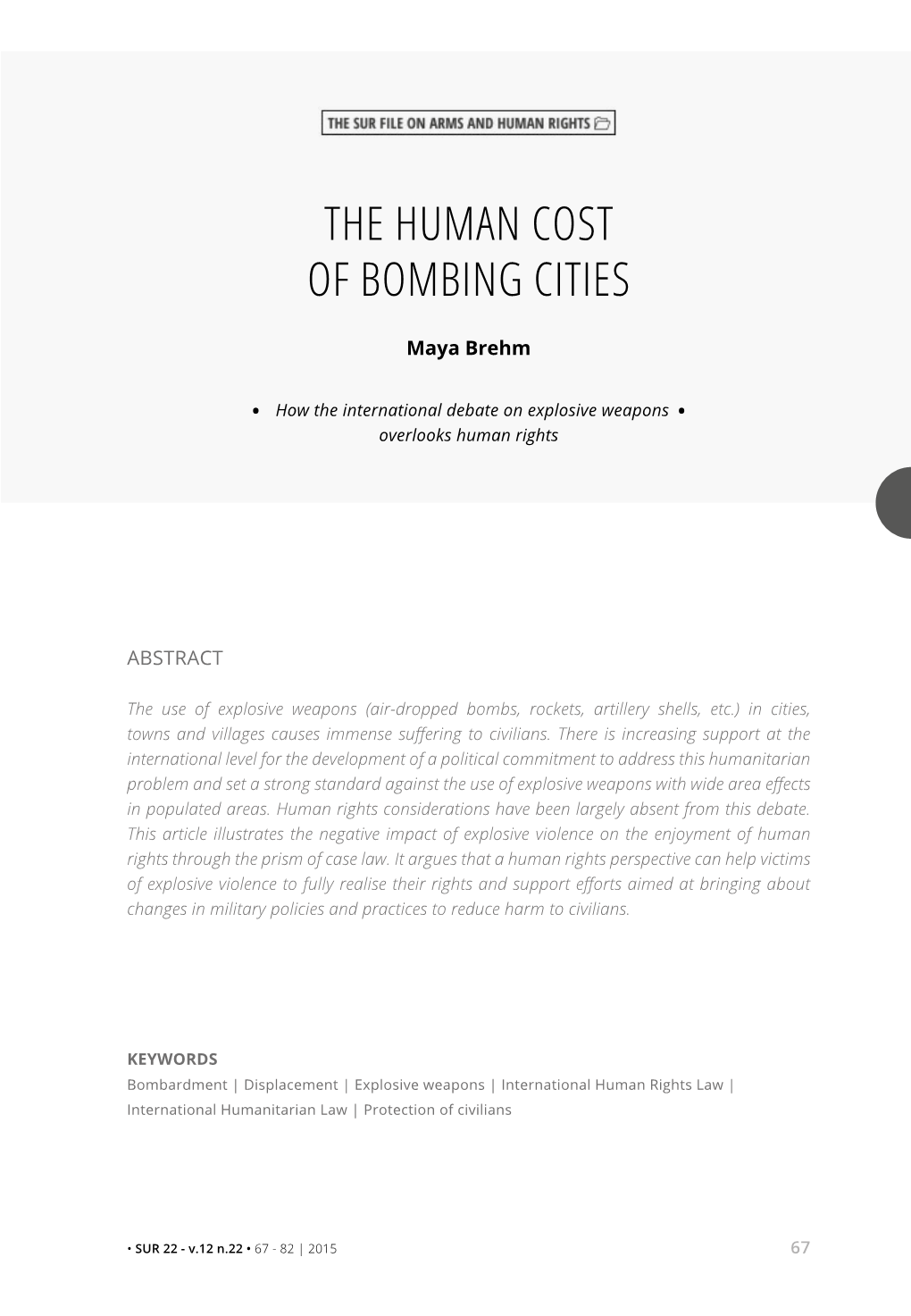 The Human Cost of Bombing Cities