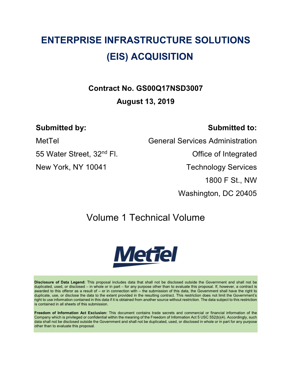 Enterprise Infrastructure Solutions (Eis) Acquisition