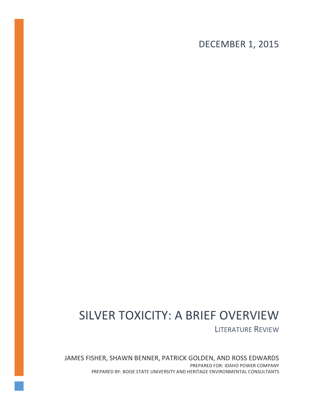 Silver Toxicity: a Brief Overview Literature Review
