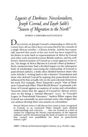 Neocolonialism, Joseph Conrad, and Tayeb Saws ((Season of Migration to Thenorthv