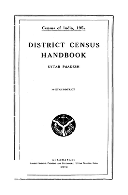 District Census Handbook, 10-Etah, Uttar Pradesh