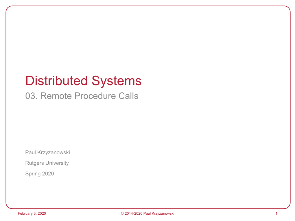 Distributed Systems 03