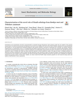 Characterization of the Novel Role of Ninab Orthologs from Bombyx Mori and Tribolium Castaneum T