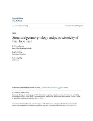 Structural Geomorphology and Paleoseismicity of the Hope Fault J