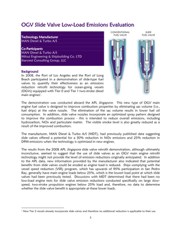 OGV Slide Valve Low-Load Emissions Evaluation