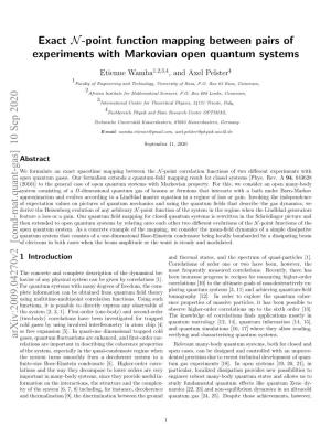 Exact N-Point Function Mapping Between Pairs of Experiments With