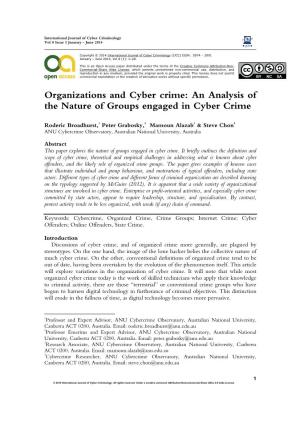 An Analysis of the Nature of Groups Engaged in Cyber Crime