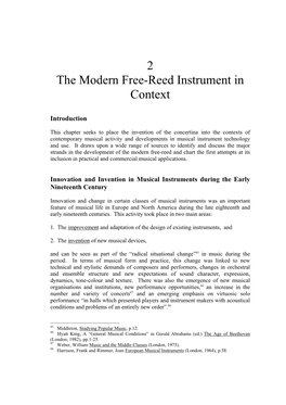 Chapter 2: the Modern Free-Reed Instrument in Context