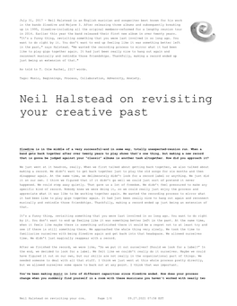 Neil Halstead on Revisiting Your Creative Past